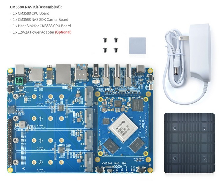 NAS 专用主板：FriendlyELEC友善发布 CM3588 NAS DIY 主板套件，支持四路M.2 SSD