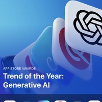 App Store奖项中，Apple将“生成式AI”评为年度趋势