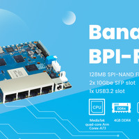 Banana Pi BPI-R4 Wifi 7开源路由器开发板采用联发科 MT7988A 芯片设计，板载4G内存和8G eMMC