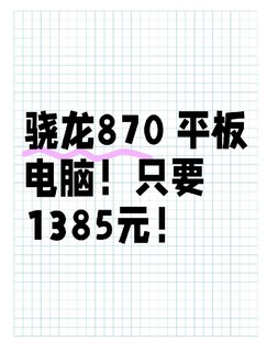 骁龙870 平板电脑！只要1385元！