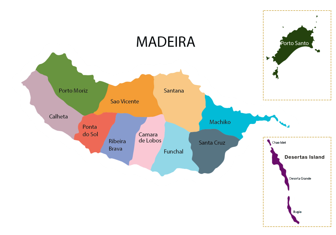 马德拉产区地图