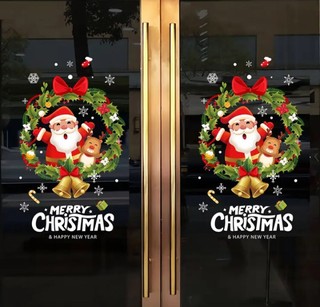 欧妮姿圣诞窗贴圣诞装饰静电玻璃贴商场店铺圣诞节装饰品场景布置2024