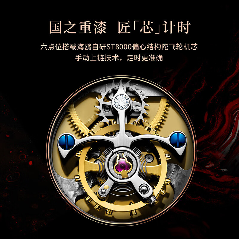 海鸥推出龙年生肖限定款,陀飞轮与中国红的相遇!