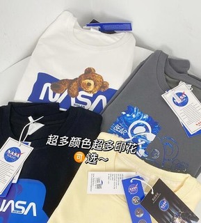 NASA WEEK2023圆领连帽卫衣男女潮牌宽松百搭简约秋季情侣上衣