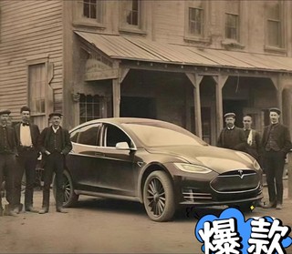 1927年上海特斯拉工厂下线第一台车留影