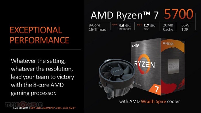 聚焦CES丨AMD 发布 Ryzen 7 5700X3D 和 Ryzen 7 5700 处理器