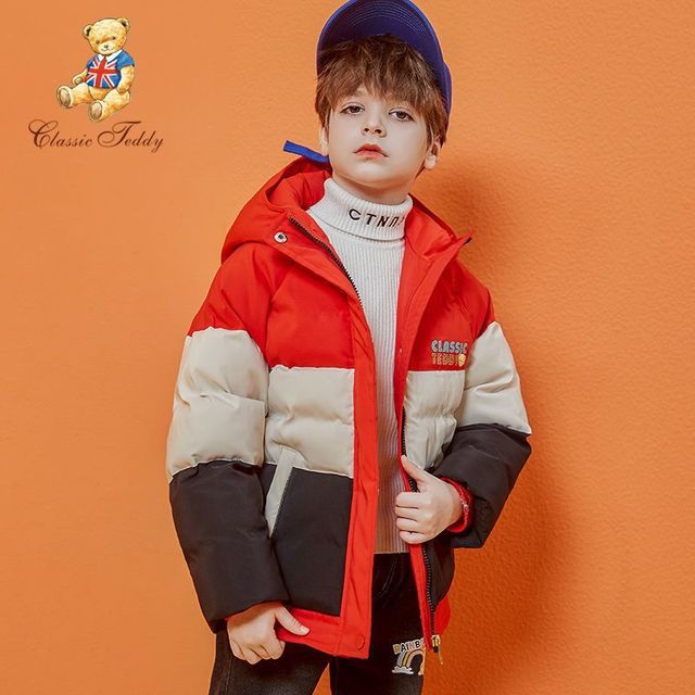 精典泰迪男女童羽绒棉服新品儿童连帽加厚保暖棉袄中大童外套棉服