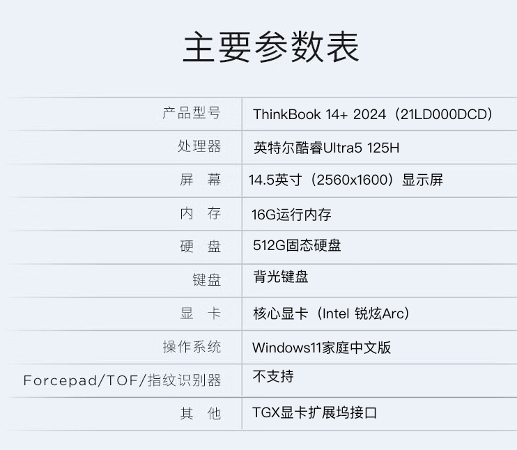 联想推出 ThinkBook 14+ 2024 SE 全能本：酷睿 Ultra5 125H、2.5K 屏、丰富拓展