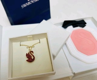 施华洛世奇（SWAROVSKI）情人节礼物 施华洛世奇 ICONIC SWAN 天鹅项链轻奢饰品 红色天鹅 5647871