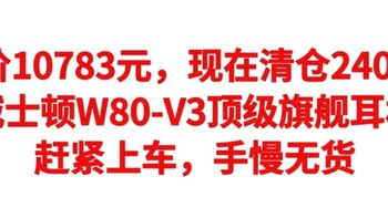 原价10783元，现在清仓2400元，威士顿W80-V3顶级旗舰耳机，赶紧上车，手慢无货