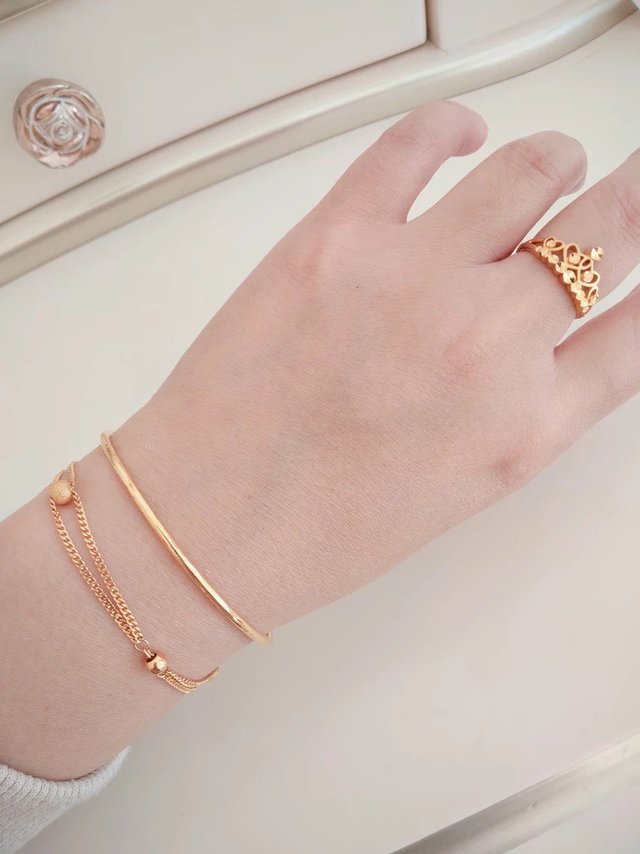 曼卡龙结婚黄金手镯