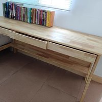 纯实木书桌靠墙长条桌
