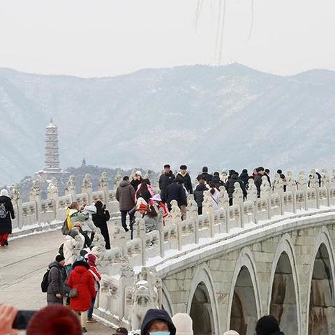 一镜走天下，二月大雪后的北京颐和园风景美如画