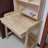 纯实木书桌书架一体学习桌卧室写字台