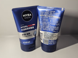 妮维雅（NIVEA）男士洗面奶深层清洁补水保湿水活畅透洁面泥100g双支套装 