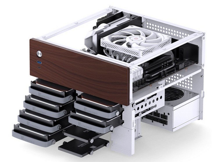 乔思伯发布 N4 NAS 专用机箱，桃木饰板、分仓结构、能上8块硬盘