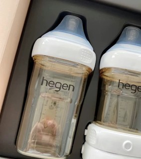新加坡原装进口hegen新生婴儿多功能PPSU奶瓶礼盒一大一小储存盖