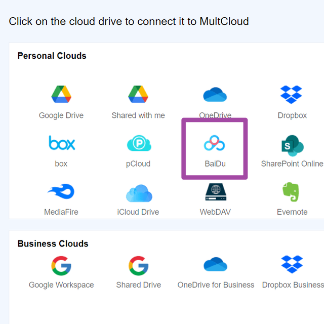 在线同步OneDrive、百度网盘等不同云盘数据：MultCloud