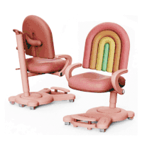 巴布诺新款儿童人体工学椅，彩虹椅面动态追背，多角度高低可调