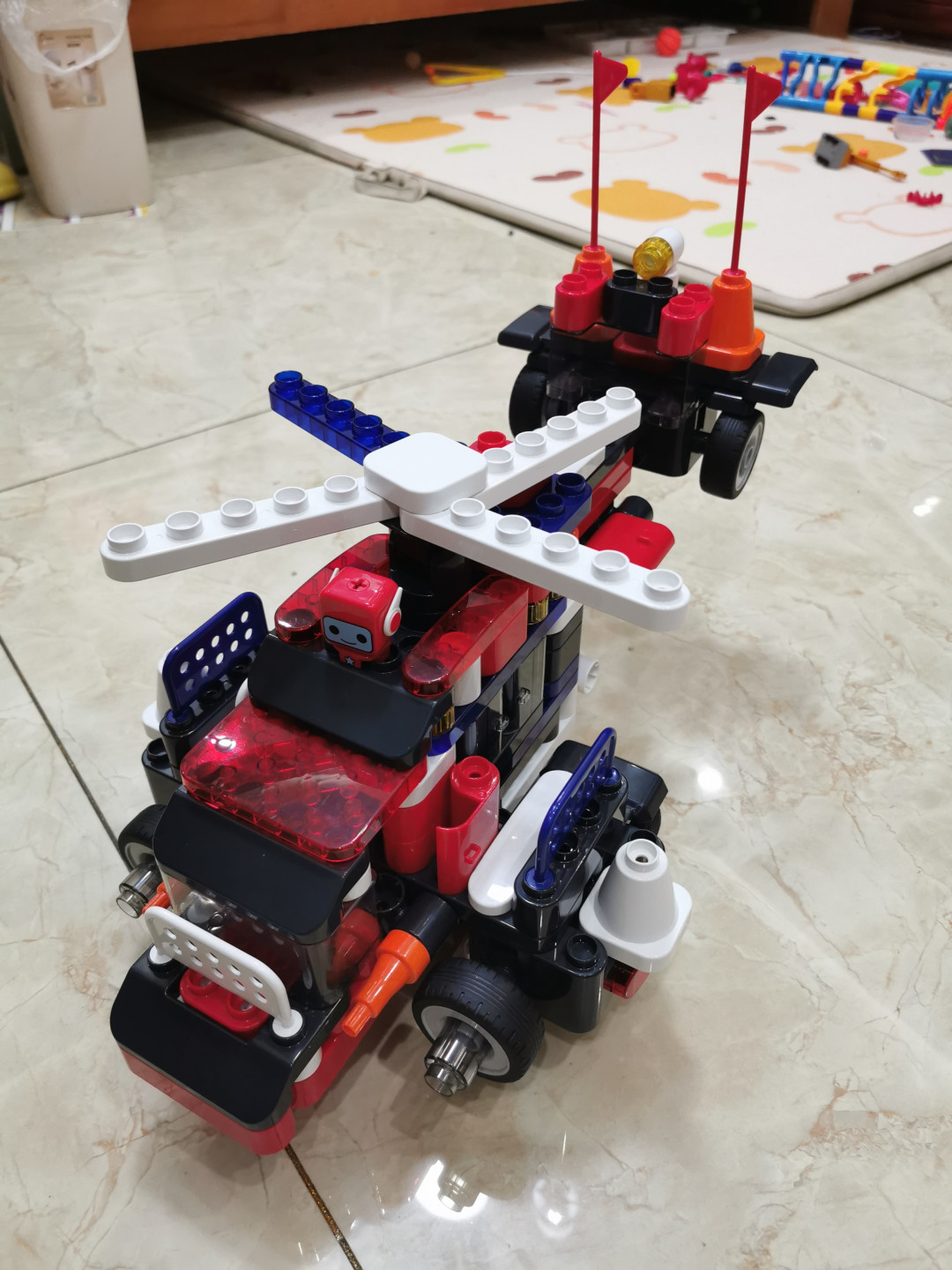 布鲁可百变重型卡车大颗粒积木