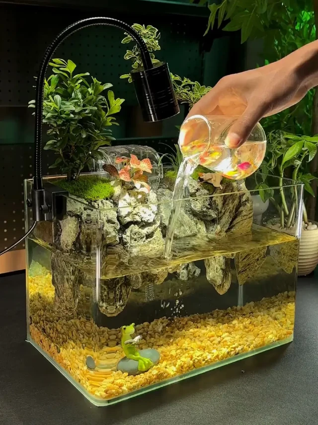 有山有水有雅致，一百打造瀑布流水 生态鱼缸