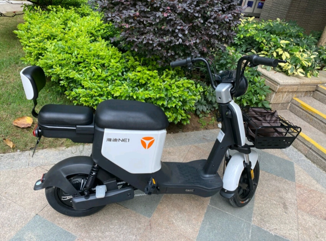 雅迪(yadea)长续航电动车新国标dv1锂电池两轮步电动车48v24a奶油白