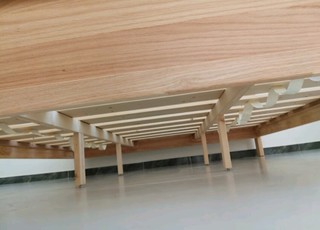 京东京造实木床 天然橡胶木加高靠背多功能床头 主卧双人床1.8×2米BW07
