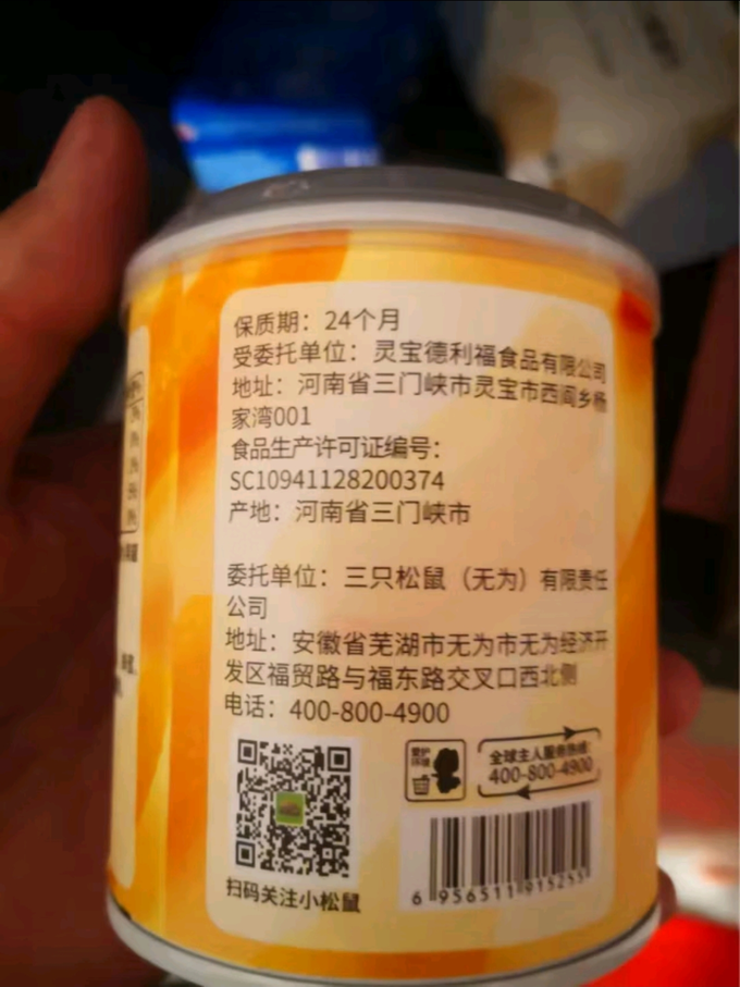 三只松鼠水果罐头