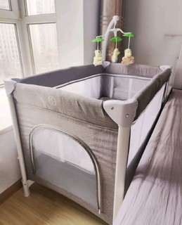酷豆丁婴儿床可折叠便携式拼接大床移动多功能宝宝床 P999N月光灰旗舰款