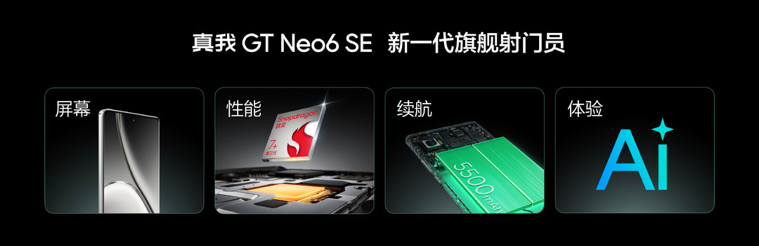 真我 GT Neo6 SE 发布：第三代骁龙7+、6000nit无双屏、5500mAh+100W