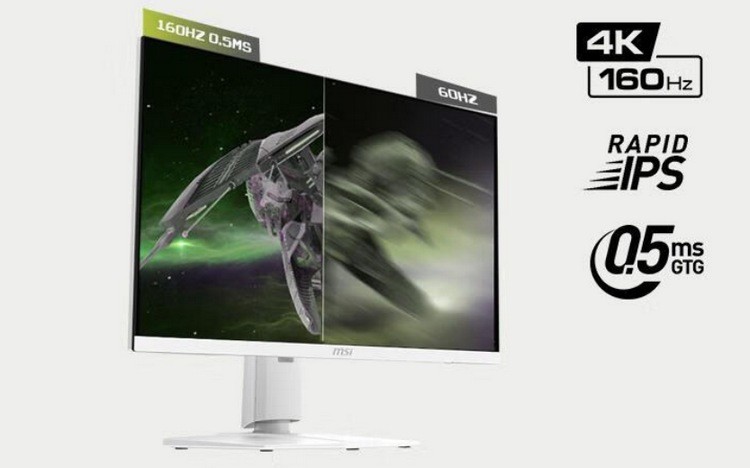 微星推出 MAG 274URFW 游戏显示器、27英寸4K IPS、160Hz + 0.5ms 低延迟