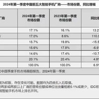 荣耀2024年第一季度排第一