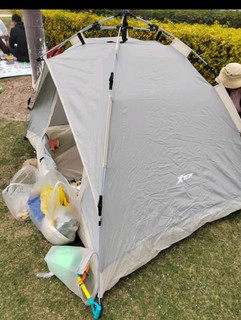 特步（XTEP） 帐篷全自动户外露营天幕地垫室内外野营防暴雨登山野外防潮 鹿咖卡其【免安装/3S速开】