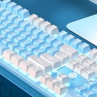 全尺寸电竞神器！银雕K500键盘，蓝白双拼炫彩升级！