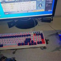 前行者V100机甲风有线键盘鼠标套装电竞游戏专用静音电脑米哈游