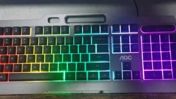 AOC【金属面板】真机械手感键盘鼠标套装有线静音电竞游戏吃鸡LOL背光电脑笔记本办公套装 