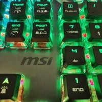 微星（MSI）GK71 SONIC 机械键盘 微星定制红轴 RGB炫光透明键帽 有线 电竞键盘 104键 双触控触动