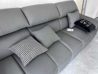 一款小户型意式极简皮艺直排沙发，具有独特的设计风格和优质的材质，深受消费者喜爱。