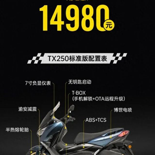 1.5万买ABS+TCS？天鹰TX250来搅局，性价比太高了。