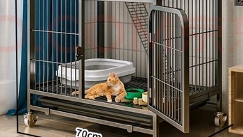 流浪猫救助协会！蔻丝【加粗方管】猫笼子超大号家用猫窝别墅带厕所一体室内屋宠物猫笼 