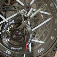雷诺（RARONE）手表双子星Y国表男士机械手表镂空机械表钢带送男友520情人节礼物