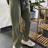 天丝牛仔裤男士夏季冰丝薄款美式高街潮牌宽松直筒绿色休闲长裤子