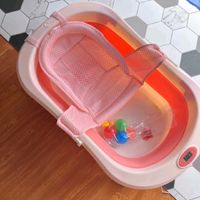 劳可里尼（NOCOLLINY）婴儿洗澡盆可折叠 儿童浴盆大号可坐可躺 宝宝洗澡桶新生儿童用品 