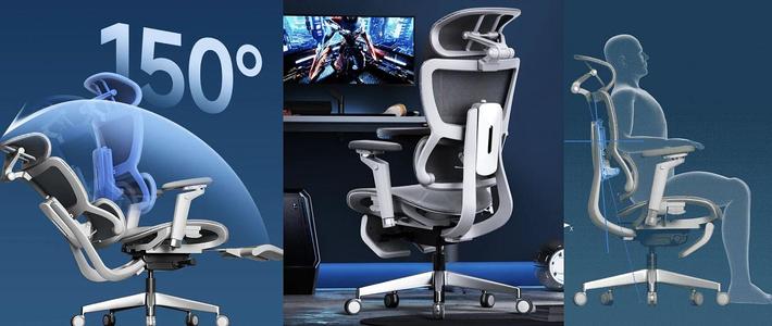 摩伽S3Plus人体工学椅，VTS椅背运动系统+150°仰角+TrackMaster 6D扶手+双界面4D头枕