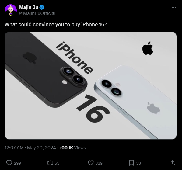 网传丨苹果 iPhone 16 渲染图出炉：竖排双摄设计，重回 iPhone X 时代