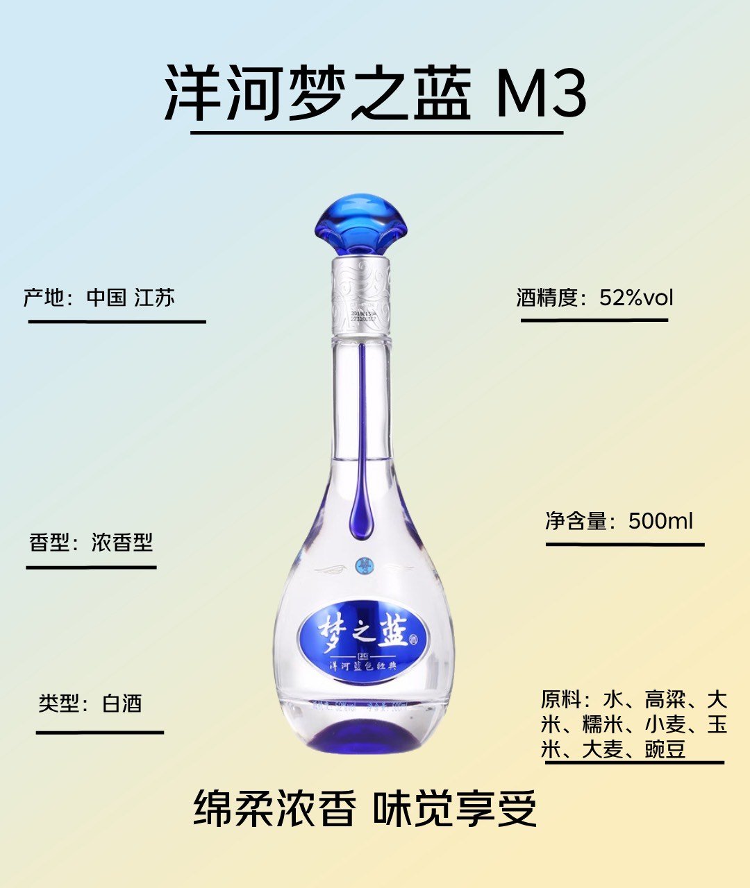 洋河白酒怎么样洋河梦之蓝M3 绵柔浓香味觉享受_什么值得买