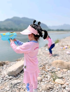 迪漫奇儿童水枪玩具2合1戏水洗澡夏天户外沙滩夏季呲滋亲子互动打水仗子母水枪黄色幼儿园男女孩生日礼物