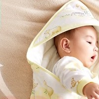 宝藏母婴好物！全棉时代婴儿抱被宝宝纯棉包被襁褓婴儿针织抱被快乐小象