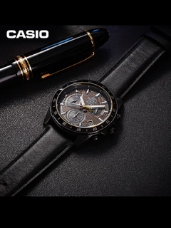 卡西欧（CASIO）手表男士EDIFICE三眼商务休闲石英日腕表