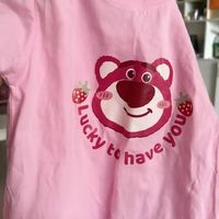 草莓熊t恤女童纯棉夏款2024新款中大童粉色上衣儿童短袖夏装体恤